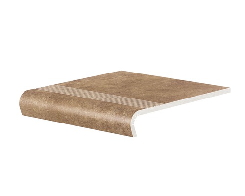 Treaptă gresie V-Shape Cottage Curry 30x32 cm Treaptă ceramică cu caneluri pentru mai multă siguranță