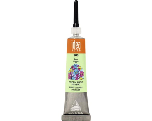 Pastă contur pictură sticlă Idea copper 20 ml Idea Vetro vopsea de relief pentru sticlă, nuanța cupru