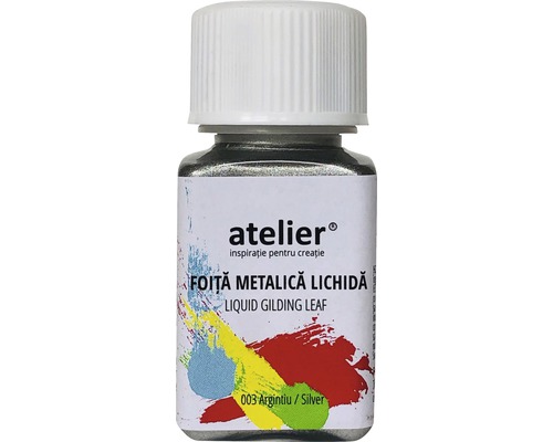 Foiță metalică lichidă Atelier 003 Silver 50 ml Atelier Foiță metalică lichidă argintie