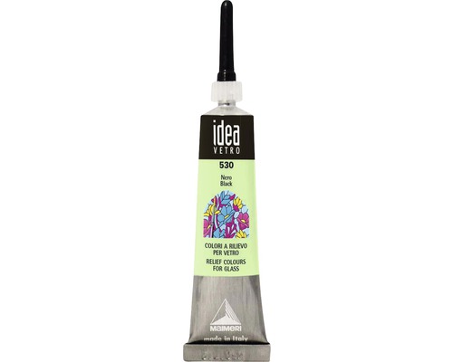 Pastă contur pictură sticlă Idea black 20 ml Tub de vopsea pentru sticlă negru