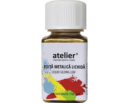 Foiță metalică lichidă Atelier 144 Pale Gold 50 ml Foită metalică lichidă Atelier într-o sticlă