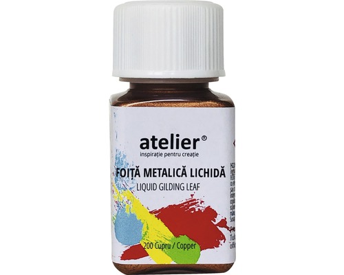 Foiță metalică lichidă Atelier 200 Copper 50 ml Sticlă folie metalică lichidă cupru