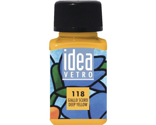 Culoare pentru pictură pe sticlă Idea Vetro 118 Deep Yellow 60 ml