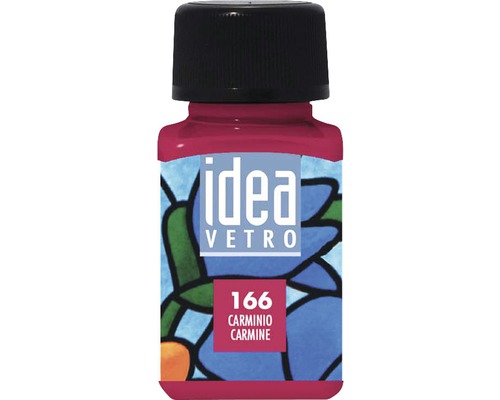 Culoare pentru pictură pe sticlă Idea Vetro 166 Carmine 60 ml