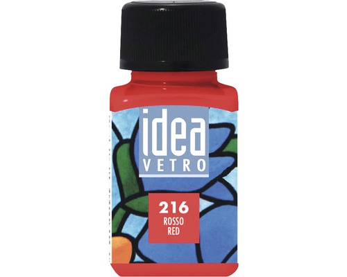 Culoare pentru pictură pe sticlă Idea Vetro 216 Red 60 ml