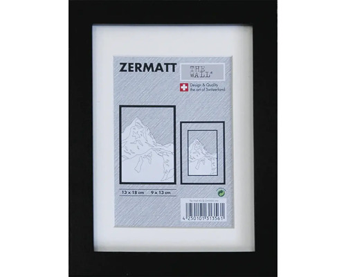 Ramă foto lemn Zermatt neagră 13x18 cm-0