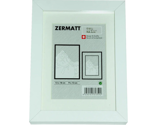 Ramă foto lemn Zermatt albă 13x18 cm-0