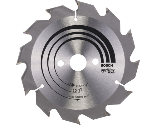 Disc fierăstrău circular Bosch Zubehör Optiline Wood Ø150x2,4x20 mm 12 dinți