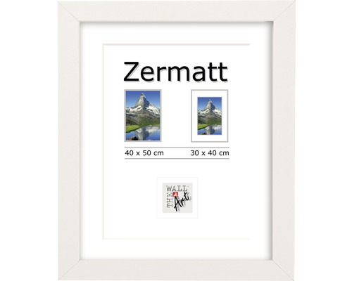 Ramă foto lemn Zermatt albă 40x50 cm