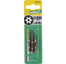 Set biți pentru șuruburi de siguranță Wolfcraft Torx T 7, T 8, T 9
