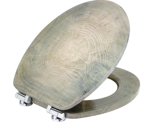 Capac WC cu model form & style Wood MDF închidere lentă maro 47,6x36,5 cm