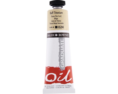 Culoare ulei Graduate 24 Buff Titanium 38 ml Tub de vopsea de ulei Daler Rowney Graduate Buff Titanium
