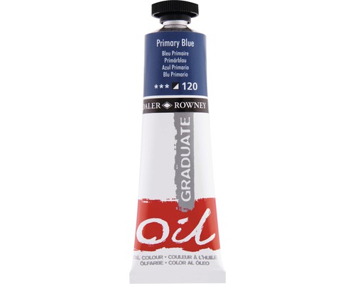 Culoare ulei Graduate 120 Primary Blue - Cyan 38 ml Tub de vopsea de ulei Daler Rowney Graduate Albastru Primar