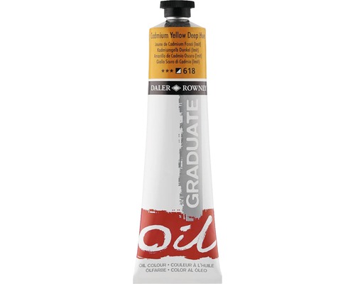 Culoare ulei Graduate 618 Cadmium Yellow Deep Hue 38 ml Vopsea de ulei galben cadmiu închis la culoare în tub de la Daler Rowney