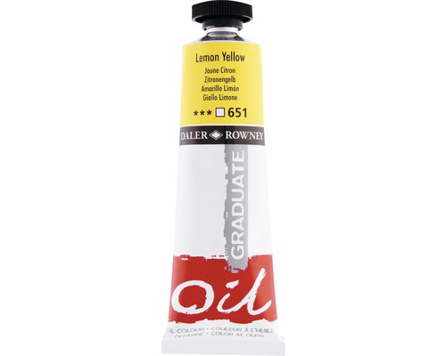 Culoare ulei Graduate 651 Lemon Yellow 38 ml Tub Daler Rowney Graduate vopsea de ulei galben lămâie