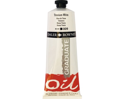 Culoare ulei Graduate 09 Titanium White 200 ml Tub de vopsea de ulei Daler Rowney Graduate alb titan