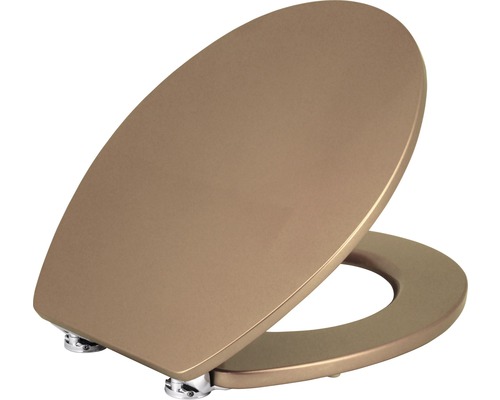 Capac WC form&style, ușor detașabil, închidere lentă, auriu metalic 48,5x37 cm Capac WC din plastic