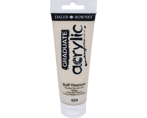 Culoare acrilică Graduate 24 Buff Titanium 120 ml Tub cu vopsea acrilică Daler Rowney Graduate Buff Titanium