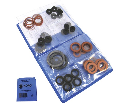 Set de etanșare cu diverse inele de etanșare în cutie de depozitare