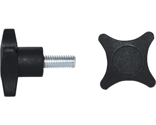 Șuruburi metrice cu 4 aripi de strângere Dresselhaus 10x20 mm 40mm plastic negru, 20 bucăți Buton de strângere cu știft filetat metalic