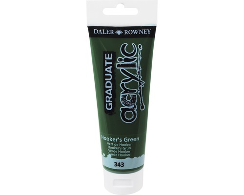 Culoare acrilică Graduate 343 Hookers Green 120 ml Tub cu vopsea acrilică verde