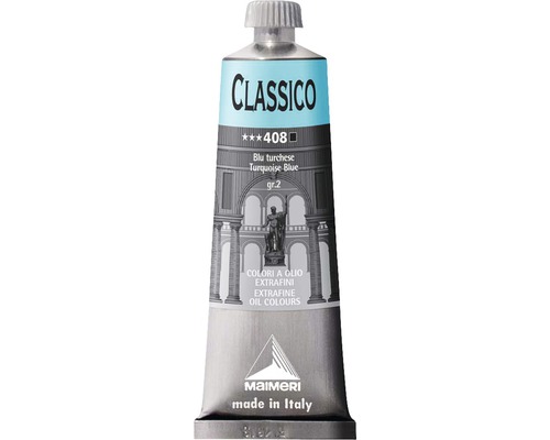 Culoare ulei Classico Maimeri 408 Turquoise Blue 60 ml Tub clasic de vopsea de ulei albastru turcoaz