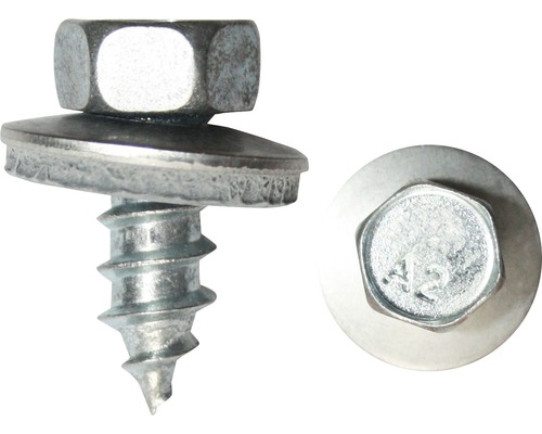 Șuruburi pentru acoperiș & fațade din tablă autofiletante cu cap hexagonal și șaibă cauciuc EPDM Dresselhaus 6,5x100 mm oțel inox A2, 100 bucăți Șuruburi pentru acoperiș & fațade din tablă autofiletante cu cap hexagonal și șaibă cauciuc EPDM Dresselhaus 6,5x100 mm oțel inox A2, 100 bucăți
