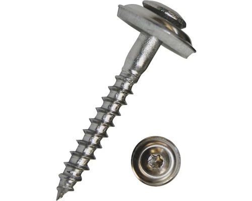 Șuruburi pentru tablă cu cap semibombat Torx și șaibă cauciuc EPDM Dresselhaus 4,5x35 mm oțel inox A2, 100 bucăți Șuruburi pentru tablă cu cap semibombat Torx și șaibă cauciuc EPDM Dresselhaus 4,5x35 mm oțel inox A2, 100 bucăți