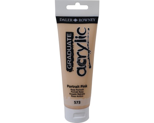 Culoare acrilică Graduate 573 Portrait Pink 120 ml Tub de vopsea acrilică Daler Rowney Graduate, Portrait Pink
