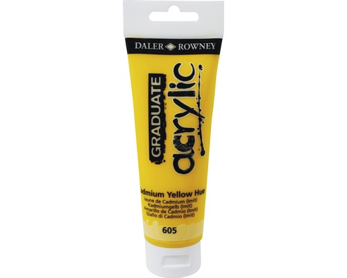 Culoare acrilică Graduate 605 Cadmium Yellow Hue 120 ml Vopsea acrilică Daler Rowney Graduate, galben cadmiu