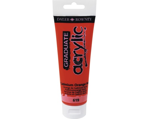 Culoare acrilică Graduate 619 Cadmium Orange Hue 120 ml Daler Rowney Graduate Vopsea acrilică portocaliu de cadmiu