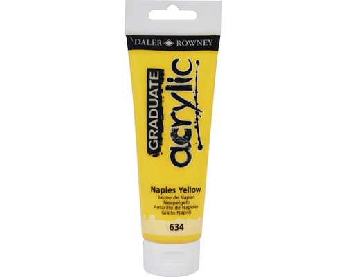 Culoare acrilică Graduate 634 Naples Yellow 120 ml Tub Daler Rowney Graduate vopsea acrilică Galben de Neapole