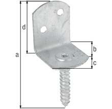 Conector unghiular cu șurub și dimensiuni