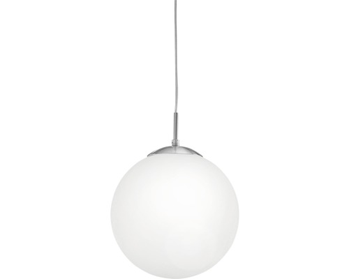 Lampa suspendată cu formă rotundă și abajur alb