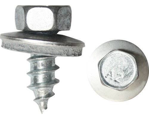 Șuruburi pentru acoperiș & fațade din tablă autofiletante cu cap hexagonal și șaibă cauciuc EPDM Dresselhaus 6,5x50 mm oțel inox A2, 200 bucăți Șuruburi pentru acoperiș & fațade din tablă autofiletante cu cap hexagonal și șaibă cauciuc EPDM Dresselhaus 6,5x50 mm oțel inox A2, 200 bucăți