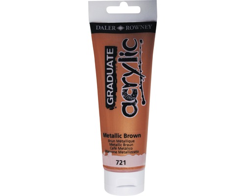 Culoare acrilică Graduate 721 Metallic Brown 120 ml Tub cu vopsea acrilică maro metalizat Daler Rowney Graduate