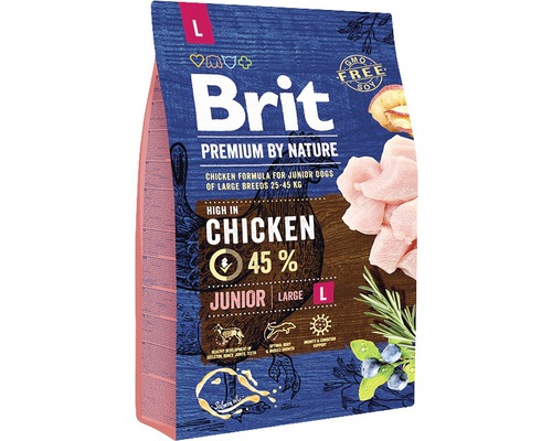 Hrană uscată pentru câini Brit Premium by Nature Junior cu pui L 3 kg