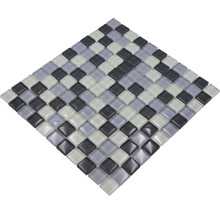 Mozaic piscină sticlă XCM 8125 gri-negru-alb 30,2x32,7 cm