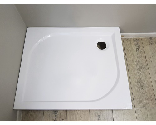 Cădiță de duș dreptunghiulară Radaway Delos D 75x100x15,5 cm acril alb montaj cu panou stânga 4D17515-03L
