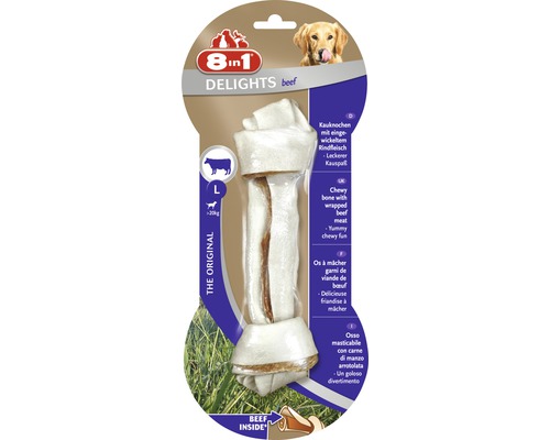 Snack pentru câini 8in1 Delights Os de vacă, mărimea L 8in1 Delights Beef os de mestecat pentru câini, mărimea L