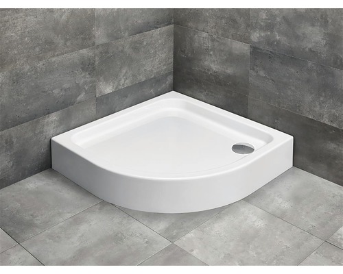Cădiță de duș semirotundă Radaway Siros A Compact 90x90x17 cm acril alb SBA9917-2-0