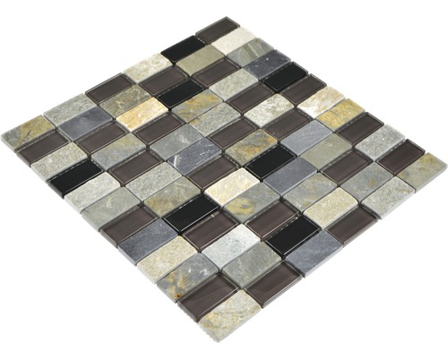 Placă de mozaic din piatră naturală și sticlă