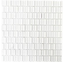 Mozaic sticlă-piatră naturală alb 31,3x31,8 cm-thumb-0