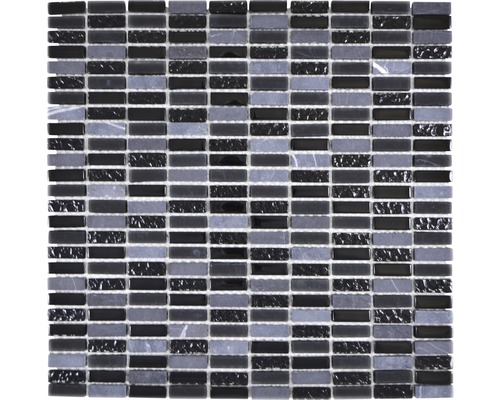 Mozaic sticlă-piatră naturală XCM XS99 gri 31,3x31,8 cm