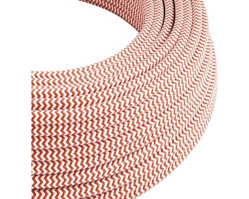 Cablu Creative-Cables MYYM (H03VV-F) 2x0,75 mm² roșu/alb, înveliș textil, inel 3m