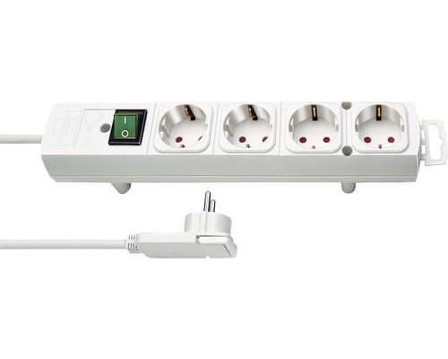 Priză multiplă cu patru prize și întrerupător
