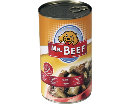 Hrană umedă pentru câini MR. BEEF 5 tipuri de carne 1200 g