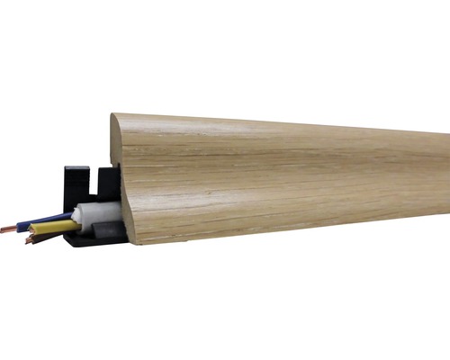 Plintă MDF ter Hürne stejar alb gri 2600x40x22 mm Plintă cu canal de cablu pentru instalarea cablurilor
