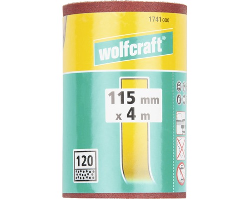 Rola abrazivă Wolfcraft, granulație 120, lățime 115 mm, lungime 4 m