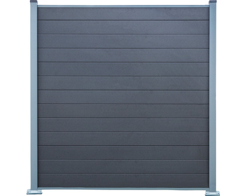 Gard de confidențialitate din plastic cu panouri orizontale și cadru